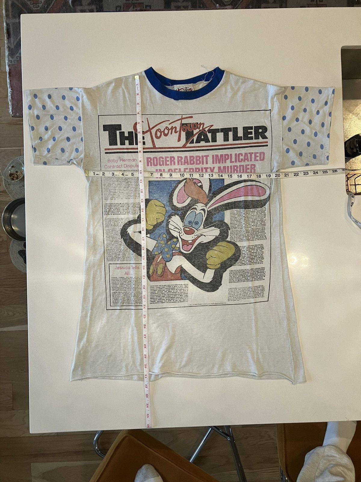 Disney Looney Tunes Roger Rabbit Newspaper Tee Size US L / EU 52-54 / 3 - 2 Thumbnail