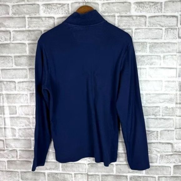 Robert Graham Robert Graham Sweater Pullover 1/4 Zip Navy Blue Cotton Men M Mock Neck Regular Size Size US M / EU 48-50 / 2 - 4 Thumbnail