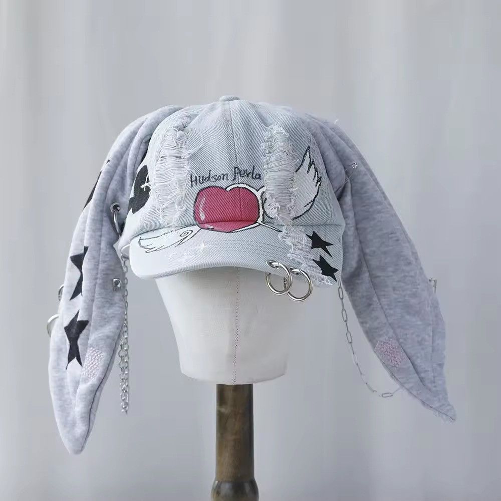 Japanese Brand Rabbit Ears Baseball Denim Hat Size ONE SIZE - 1 Thumbnail
