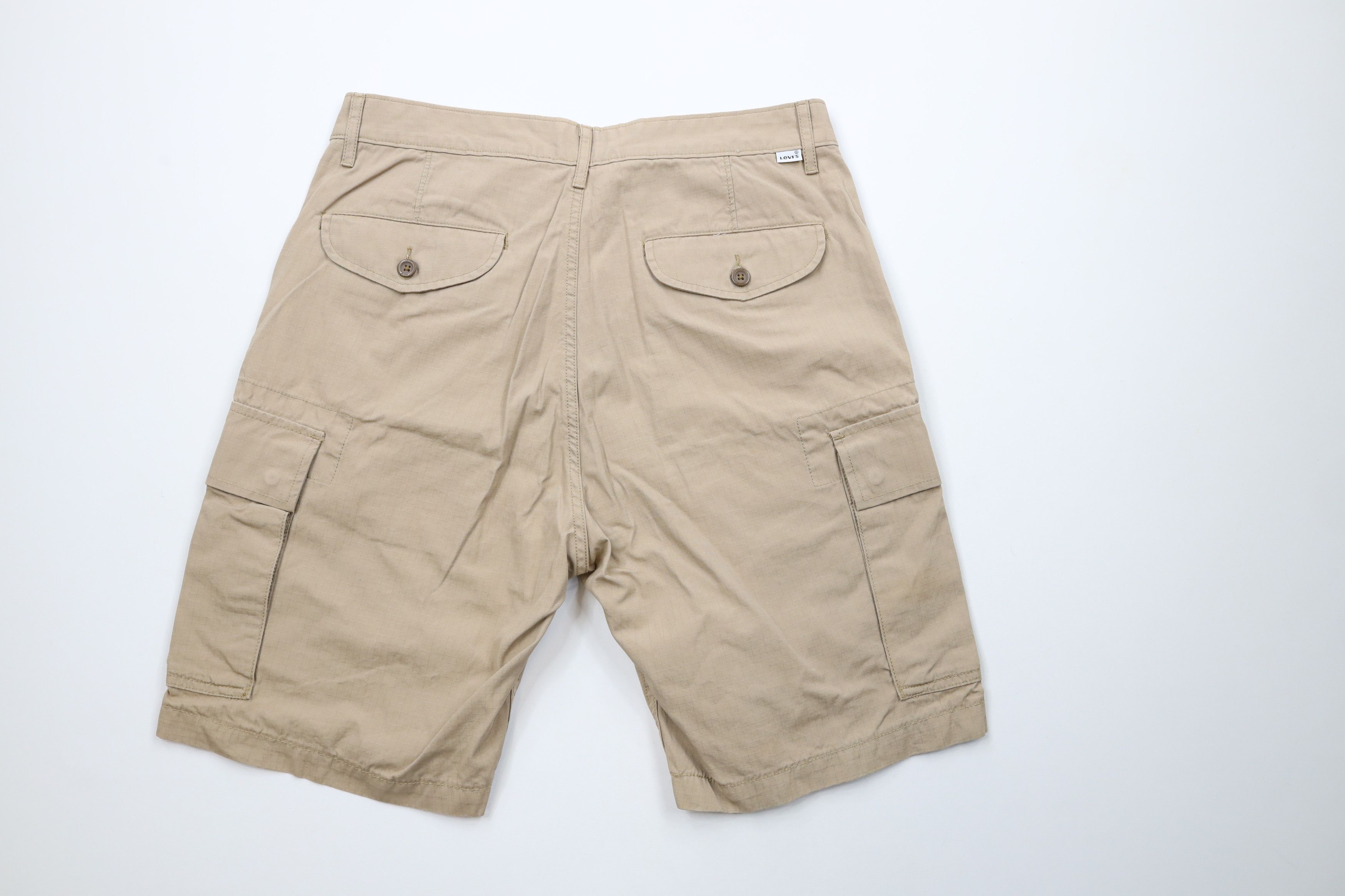 Levi's × Vintage Vintage Y2K Levis Fit Ripstop Cargo Shorts Beige Cotton Size US 32 / EU 48 - 8 Thumbnail