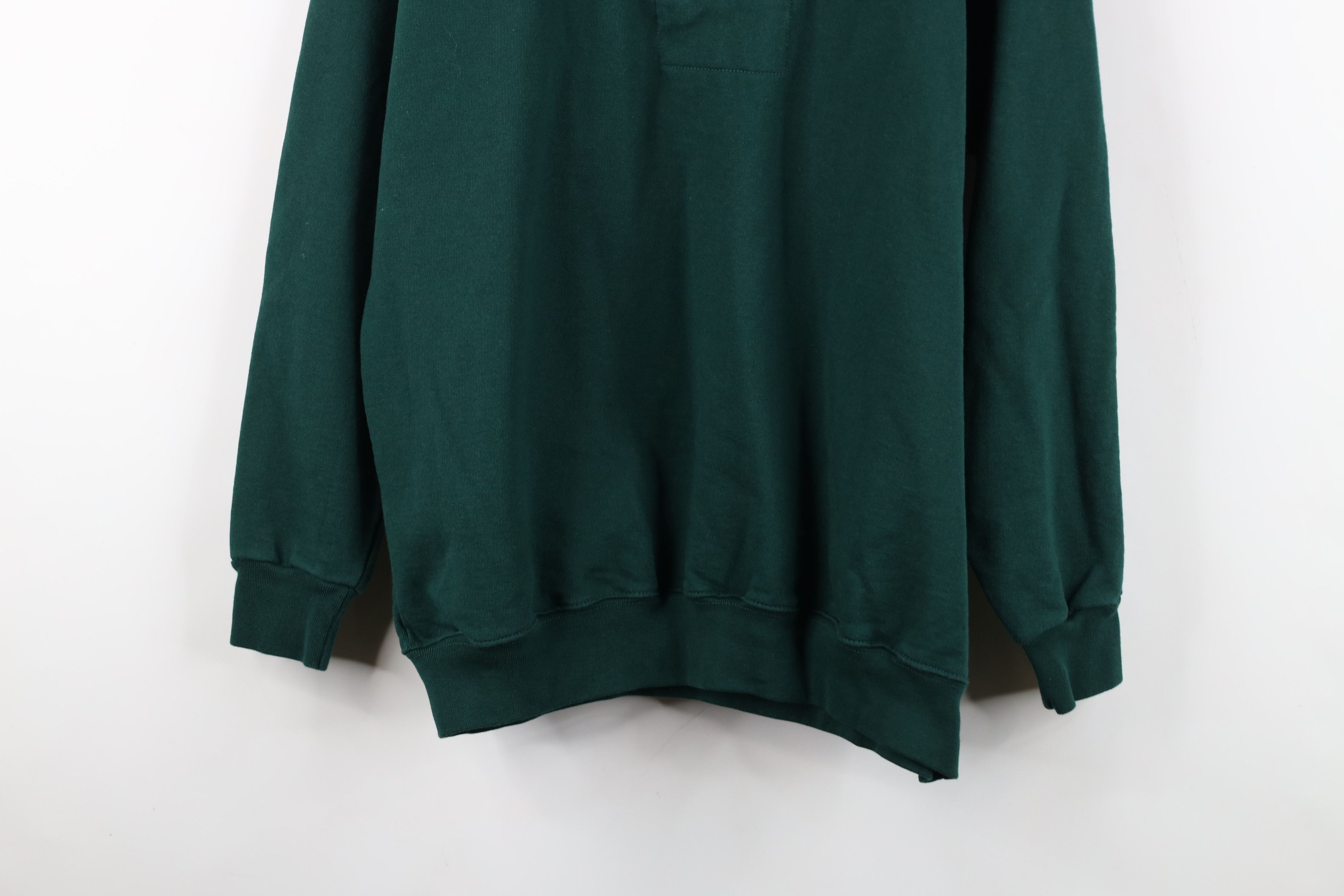 Vintage Vintage 90s Streetwear Half Zip Pullover Sweatshirt Green Size US L / EU 52-54 / 3 - 3 Thumbnail
