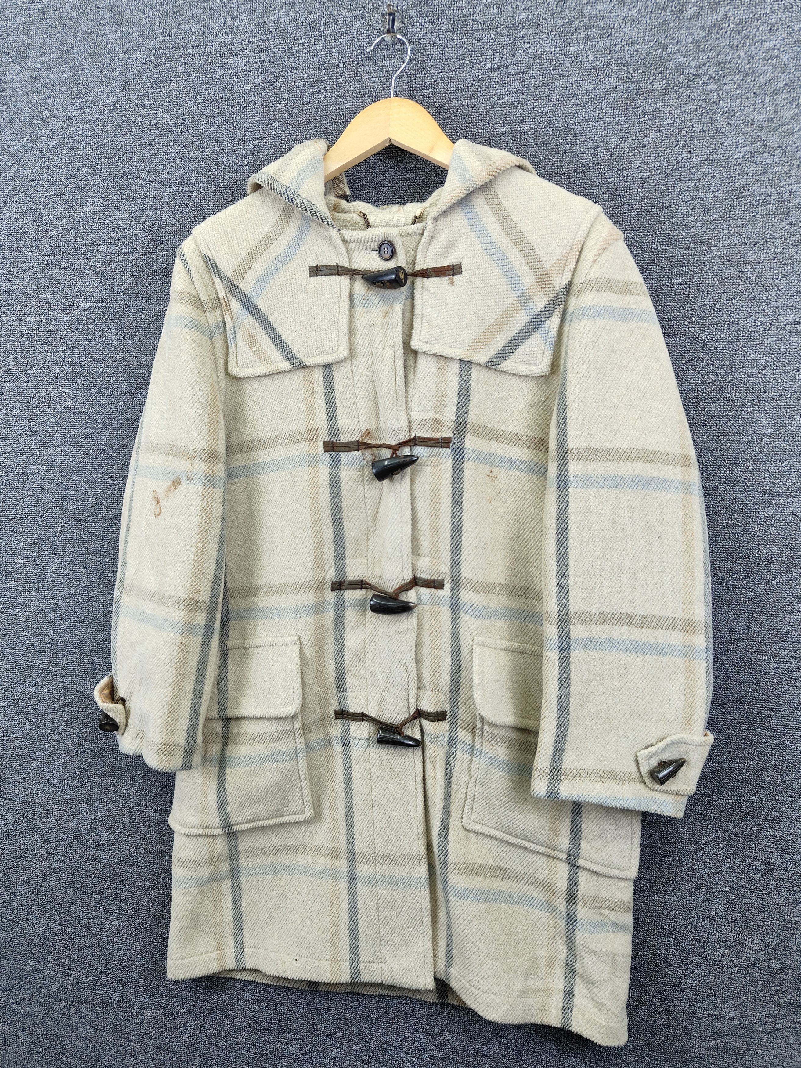 Aquascutum Aquascutum Checked Double Breasted Wool Duffle Coat Size US L / EU 52-54 / 3 - 2 Thumbnail