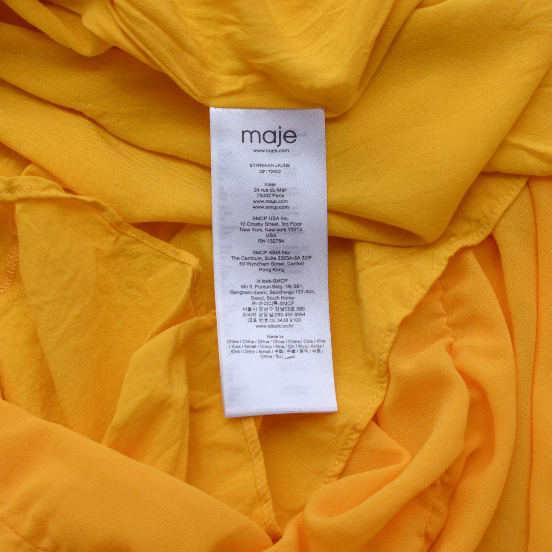 Maje Luxury Maje Rachelli Soild Yellow Crepe De Chine Maxi Dress Size XS / US 0-2 / IT 36-38 - 9 Thumbnail