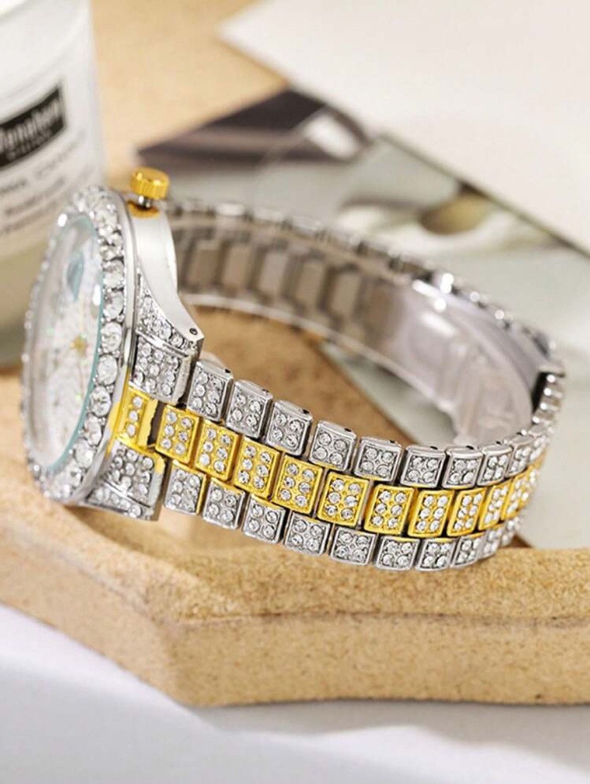 Vintage Silver and Gold Crystal Watch Size ONE SIZE - 1 Thumbnail