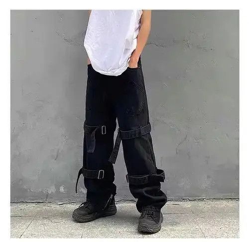 Japanese Brand × Jean High street ins strap work wear street jeans Size US 32 / EU 48 - 1 Thumbnail