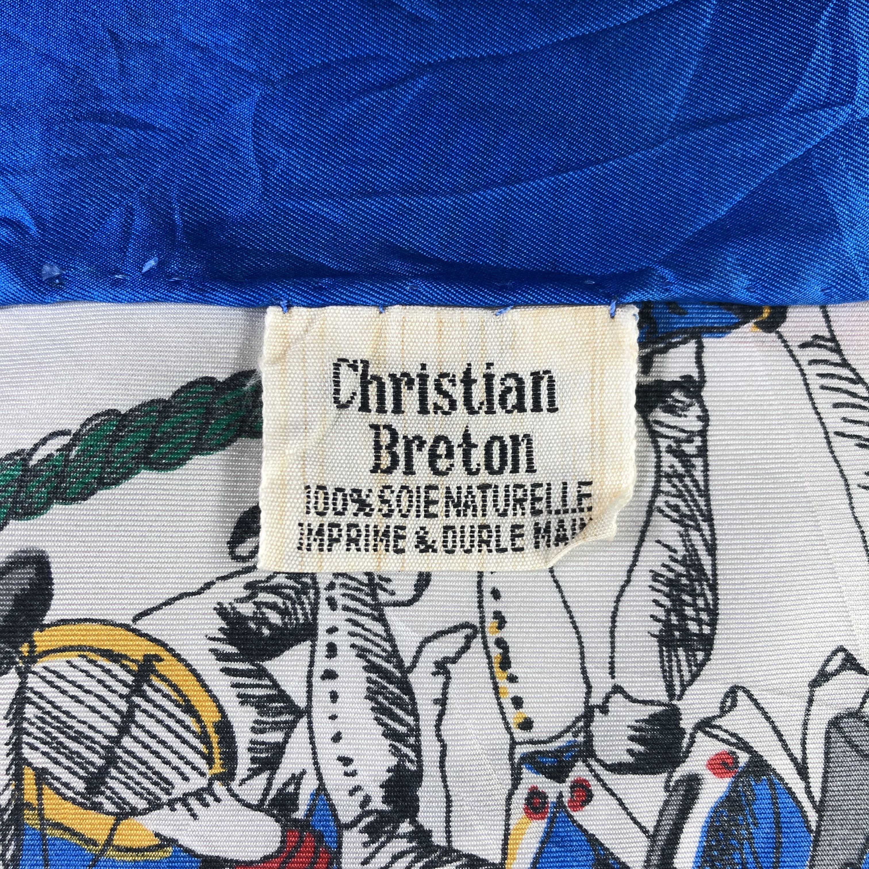 Vintage Vintage Christian Breton Silk Scarf Size ONE SIZE - 8 Thumbnail