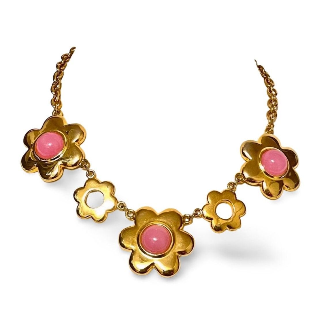 Moschino Vintage Moschino statement chain necklace with pink flower Size ONE SIZE - 2 Thumbnail