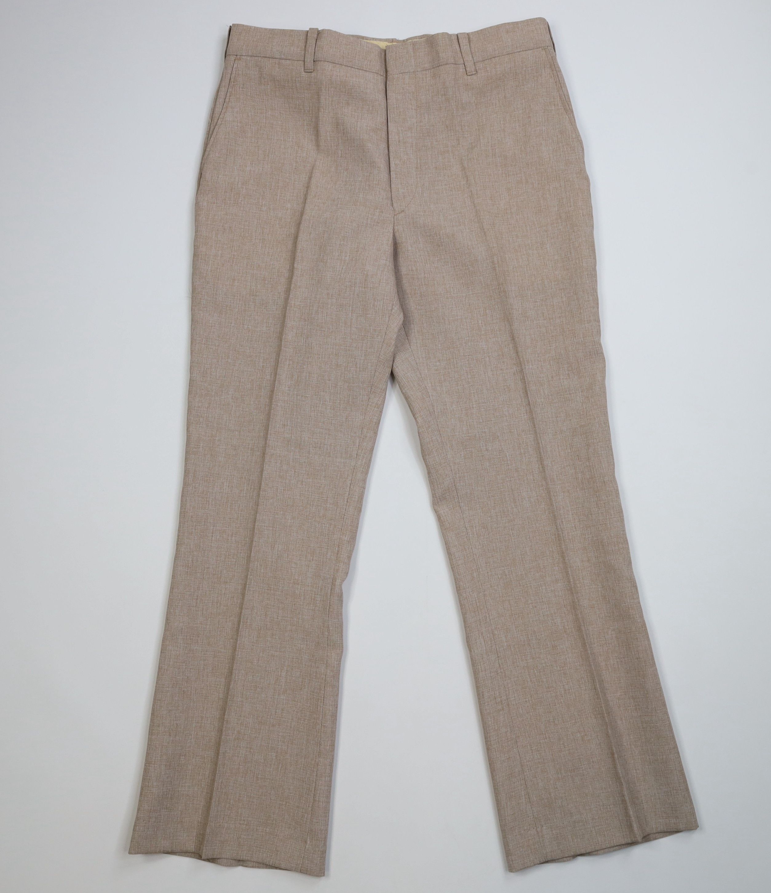 Vintage 70s Streetwear Bell Bottoms Chino Pants Beige USA