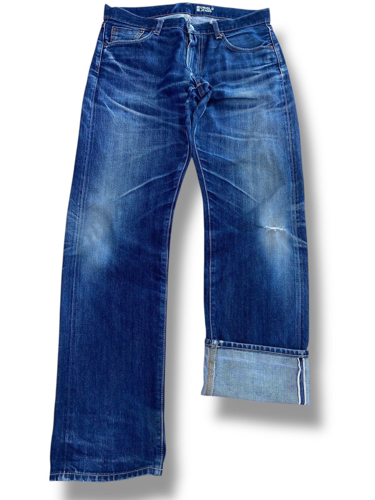 Uniqlo Uniqlo X Selvage Whiskers Style Straight Cut Jean Size US 33 - 1 Thumbnail