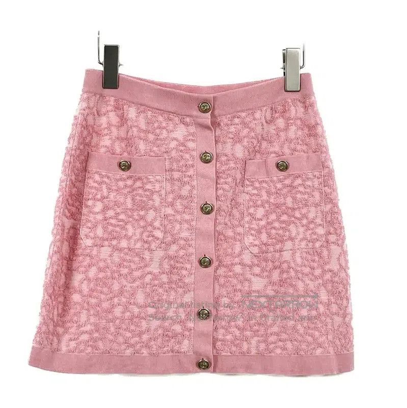 Chanel Chanel Pink Cotton Women's Skirt . Size 23" - 1 Thumbnail