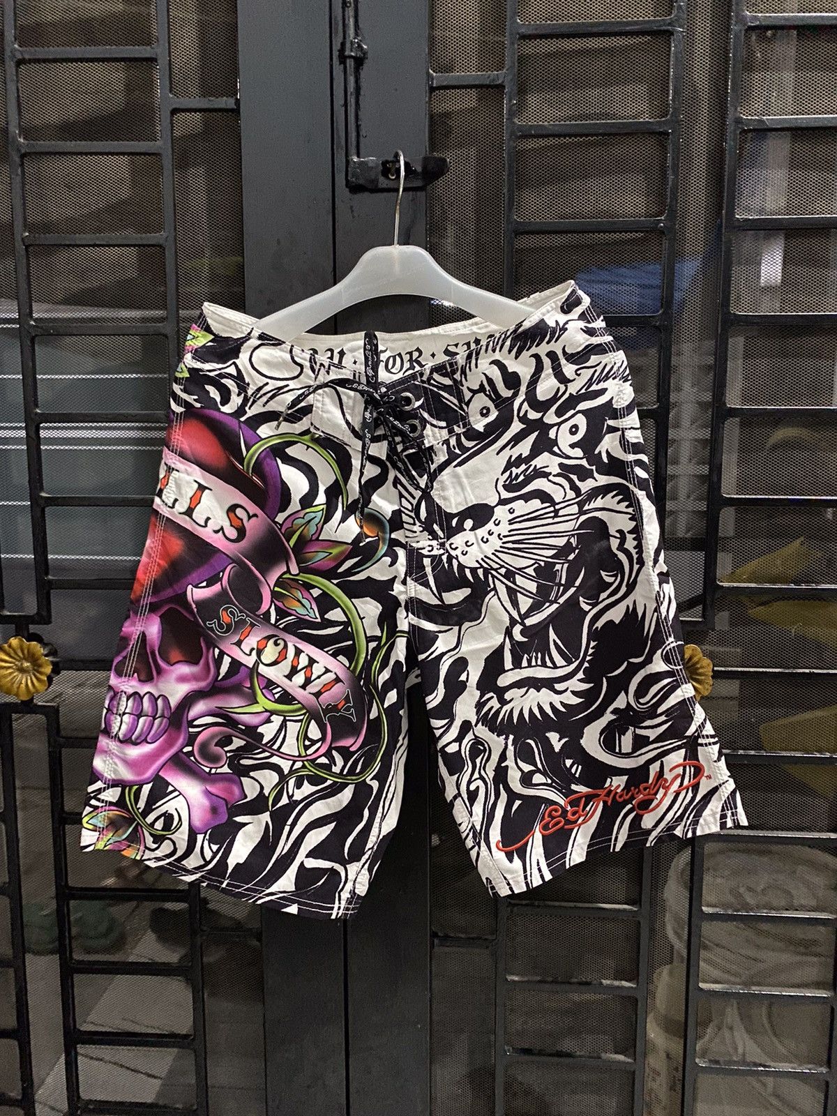 Christian Audigier × Ed Hardy 💸NEED GONE💸 Ed hardy by christian audiger board short Size US 31 - 1 Thumbnail