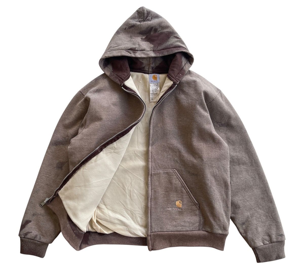 Carhartt Vintage Carhartt Zip Up Hooded Sunfaded Dyed Size US XXL / EU 58 / 5 - 3 Thumbnail