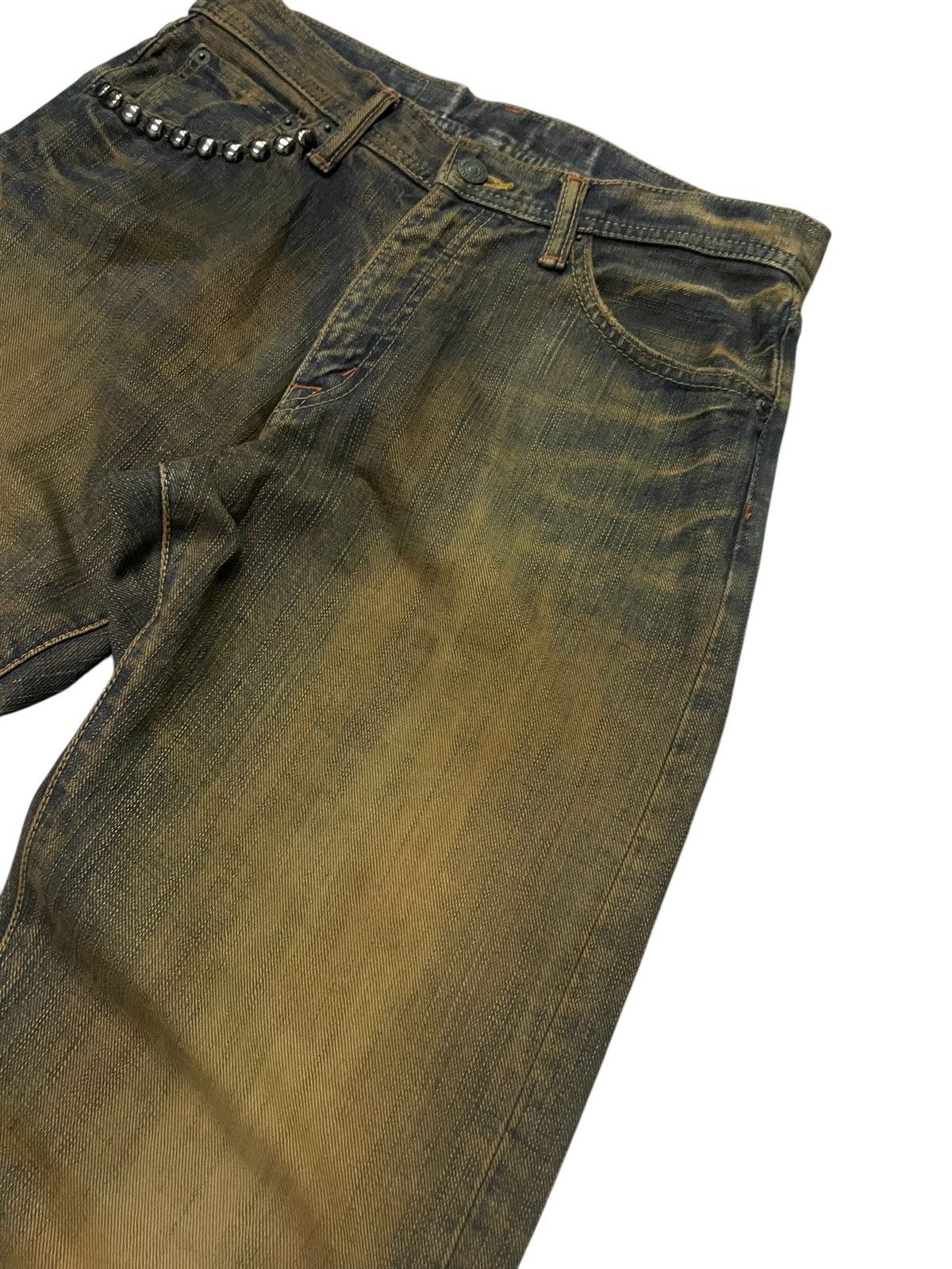 Hysteric Glamour × If Six Was Nine × Le Grande Bleu (L.G.B.) GLHEART Japan Studded Mud Wash Loose Jeans Size US 30 / EU 46 - 6 Thumbnail