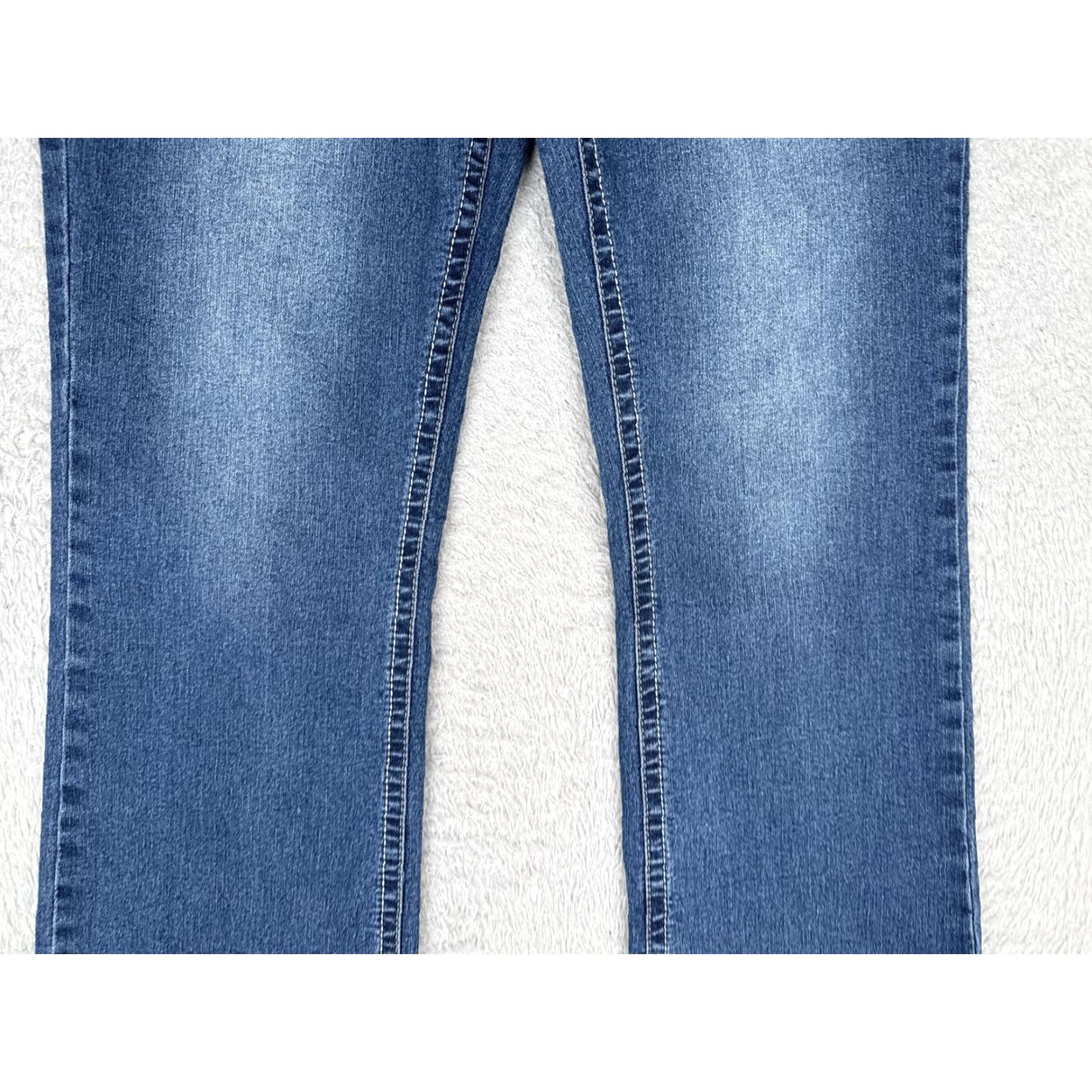 Vintage Wallflower Jeans Womens Bootcut 15 Regular Blue Denim Embroidered Stretch Pockets 5-Pocket Embellished Modern Seasonal City Size 36" / US 14 / IT 50 - 3 Thumbnail