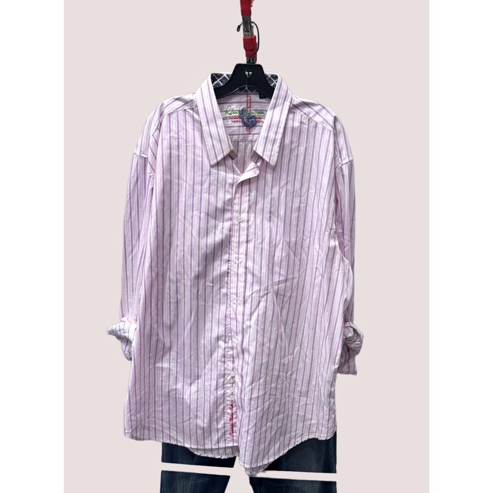 Robert Graham Robert Graham Plum Stripe LONG SLEEVE SHIRT 3XL XXXL Men XS/XX? No—keep original sizes: 3XL XXXL 18.5 x 37 SHIRT Mens Multicolor Long Sleeve stripes Size US XXL / EU 58 / 5 - 1 Thumbnail