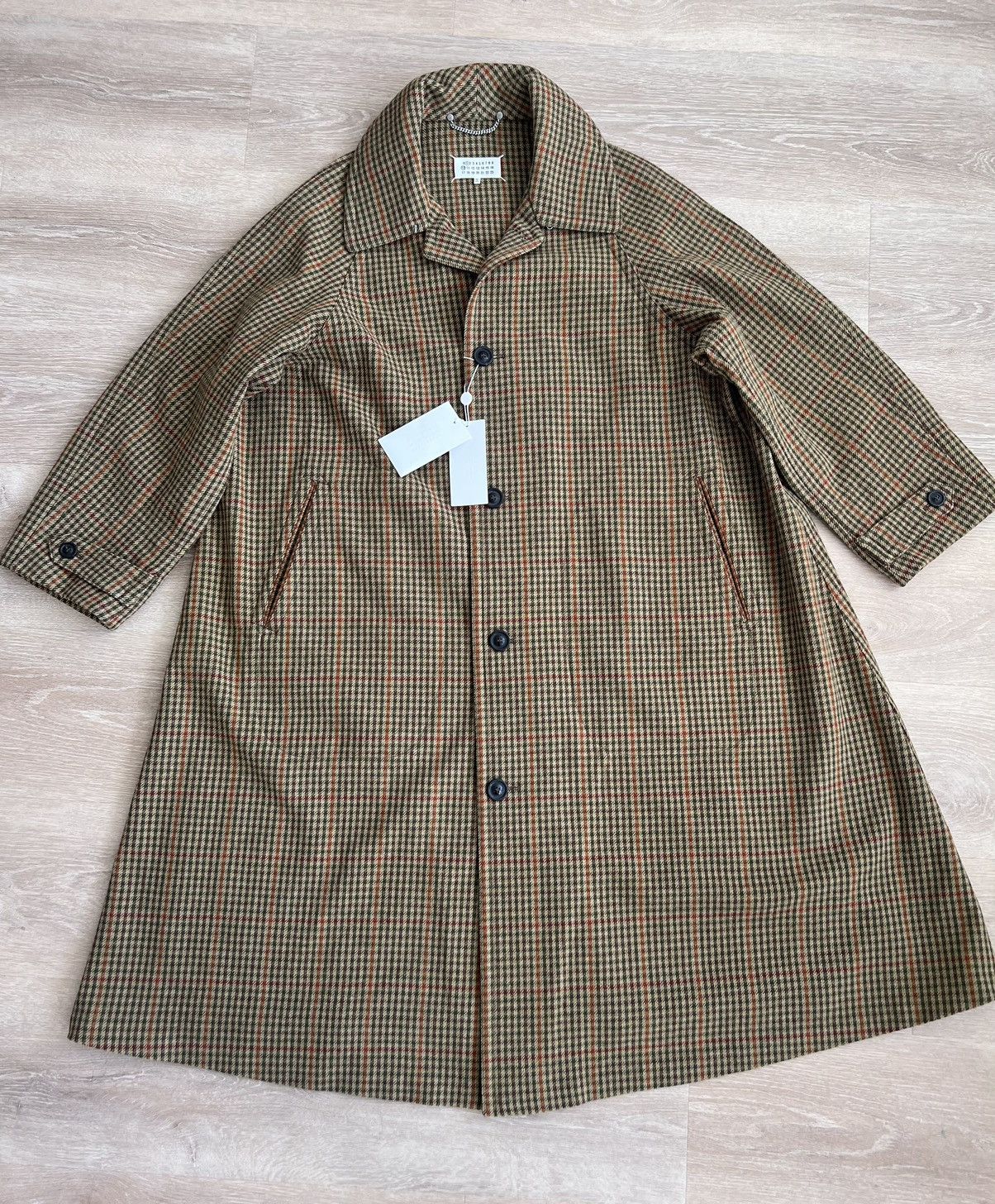 Maison Margiela $4.5k+ FW22 Lines 1 & 10 checked greatcoat, IT50 (oversized) Size US M / EU 48-50 / 2 - 6 Thumbnail