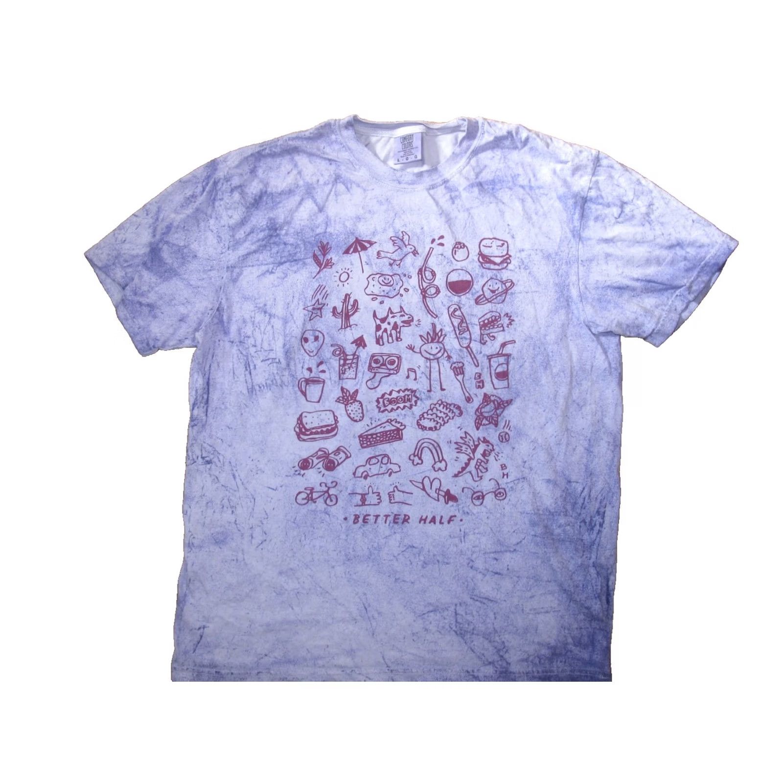 Comfort Colors Comfort Colors Better Half T-Shirt Women L Blue Tie Dye 100% Cotton Short Sleeve Crew Neck Pullover Casual Summer Lightweight Regular Size L / US 10 / IT 46 - 2 Thumbnail