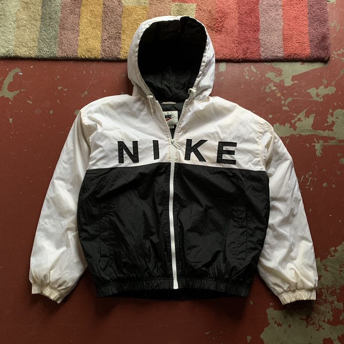 Nike Nike vintage puffer jacket big logo spell out white 90s | Grailed