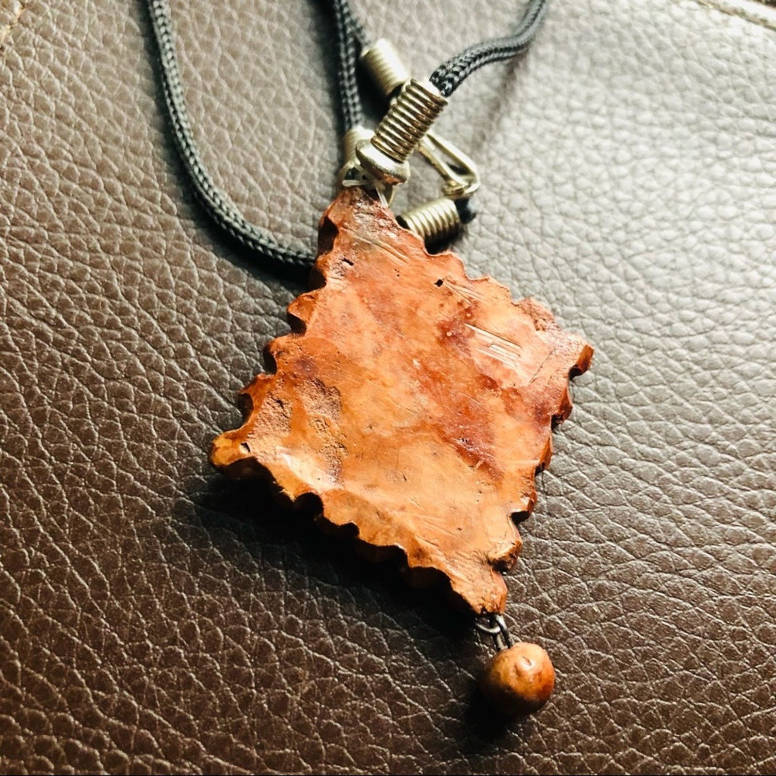 Jewelry Boho wood look medallion on braided cord necklace Size ONE SIZE - 7 Thumbnail