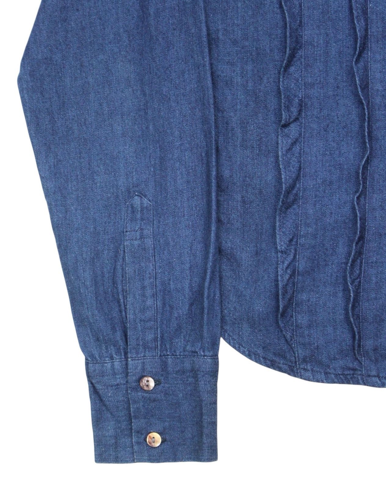 45rpm 2010S 45RPM INDIGO RUFFLED DENIM BLOUSE Size M / US 6-8 / IT 42-44 - 4 Thumbnail