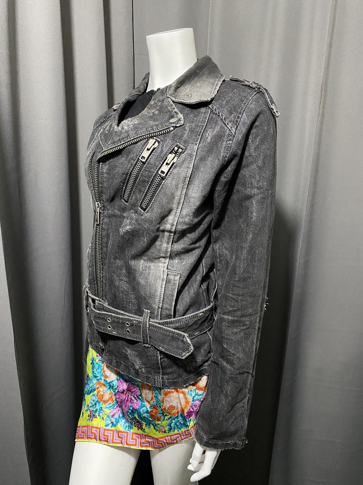 If Six Was Nine × Japanese Brand Lagust Distressed Metallic Denim Jacket Size S / US 4 / IT 40 - 22 Thumbnail