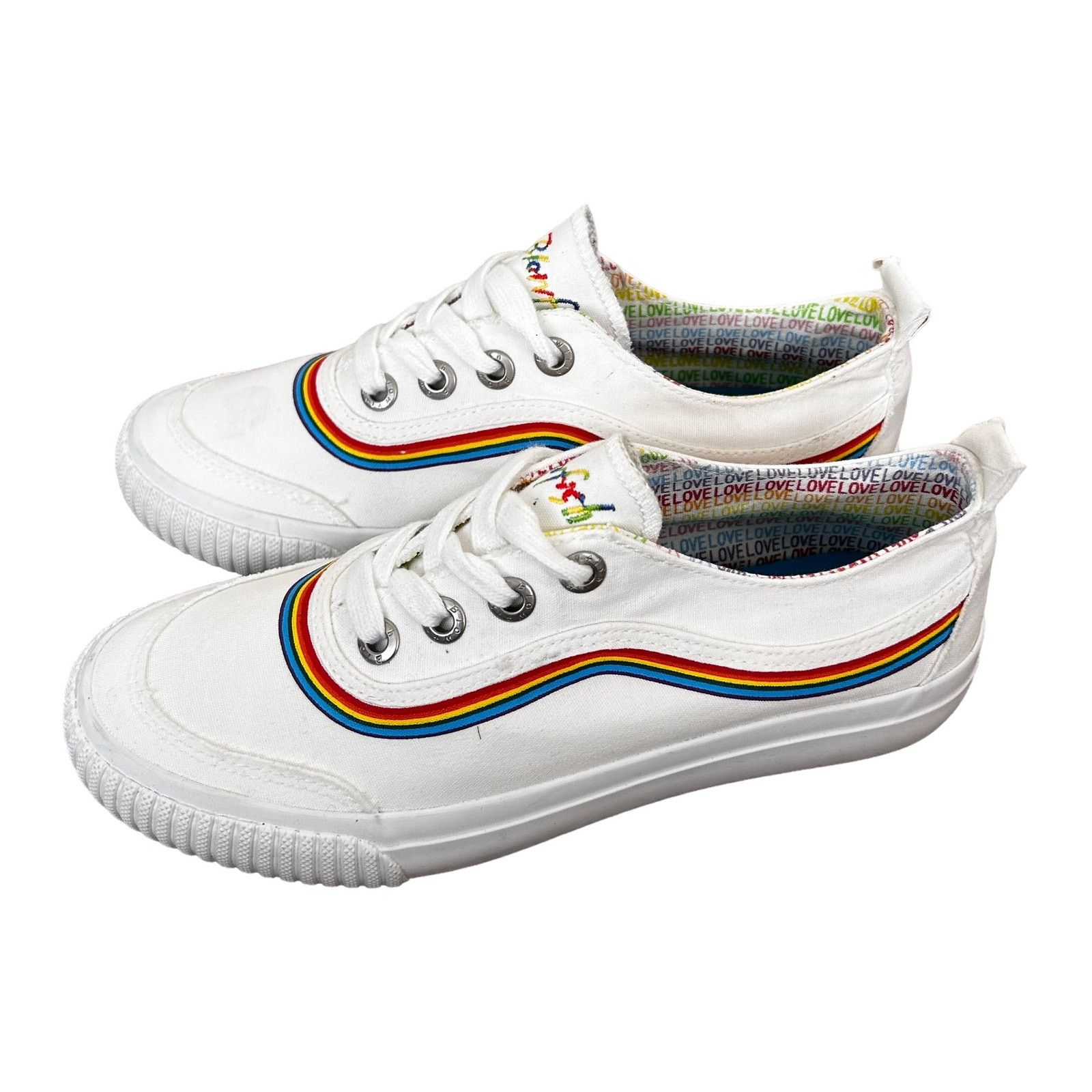 Other Blowfish White Rainbow Sneakers Sz 7.5 Size US 7.5 / IT 37.5 - 4 Thumbnail