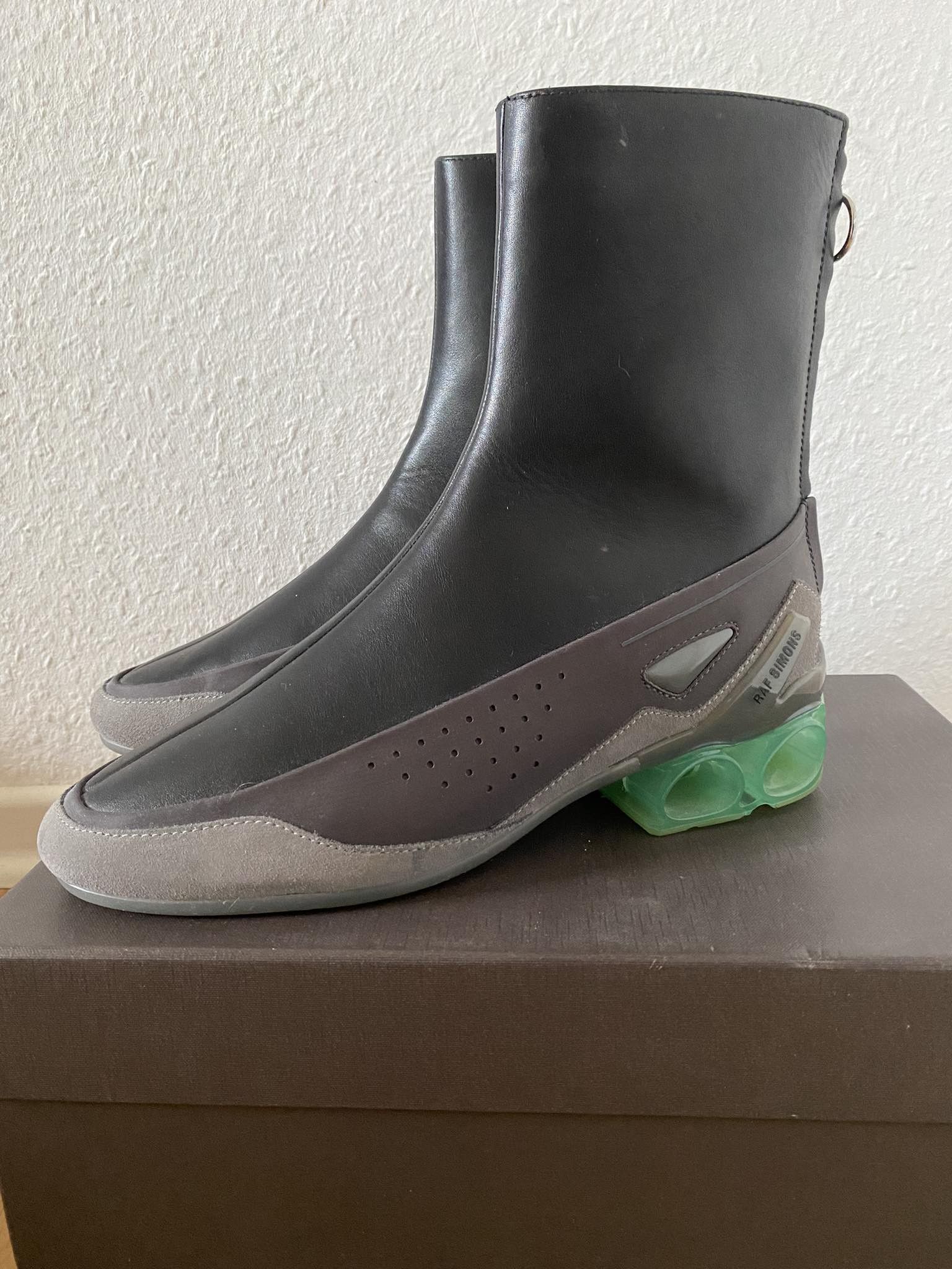 image of Raf Simons Cycloid 4 2001 Leather Boots in Black, Men's (Size 10)