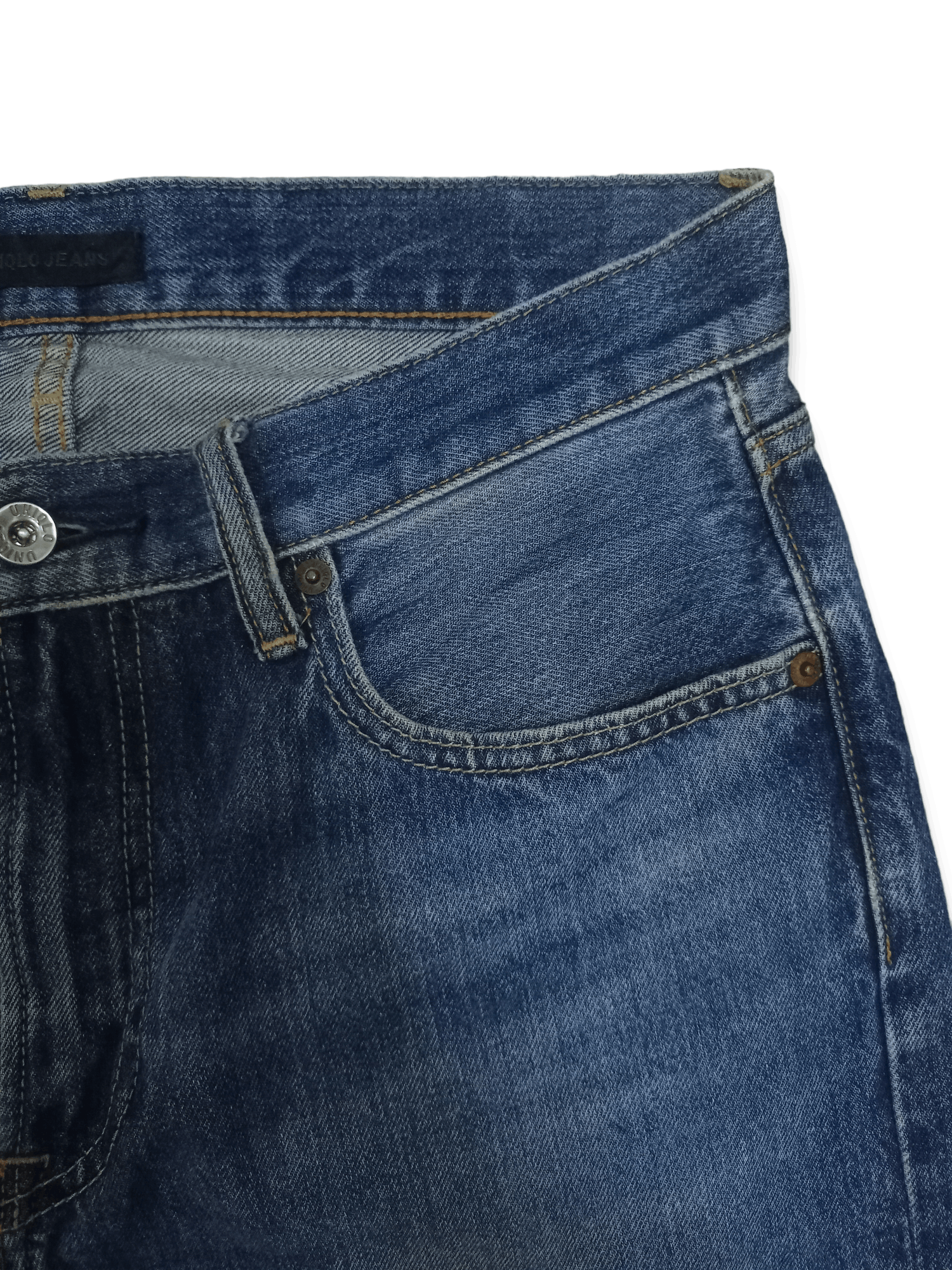 Japanese Brand Vintage Japanese Uniqlo Blue Wash Distressed Loose Jeans Size US 31 - 5 Thumbnail