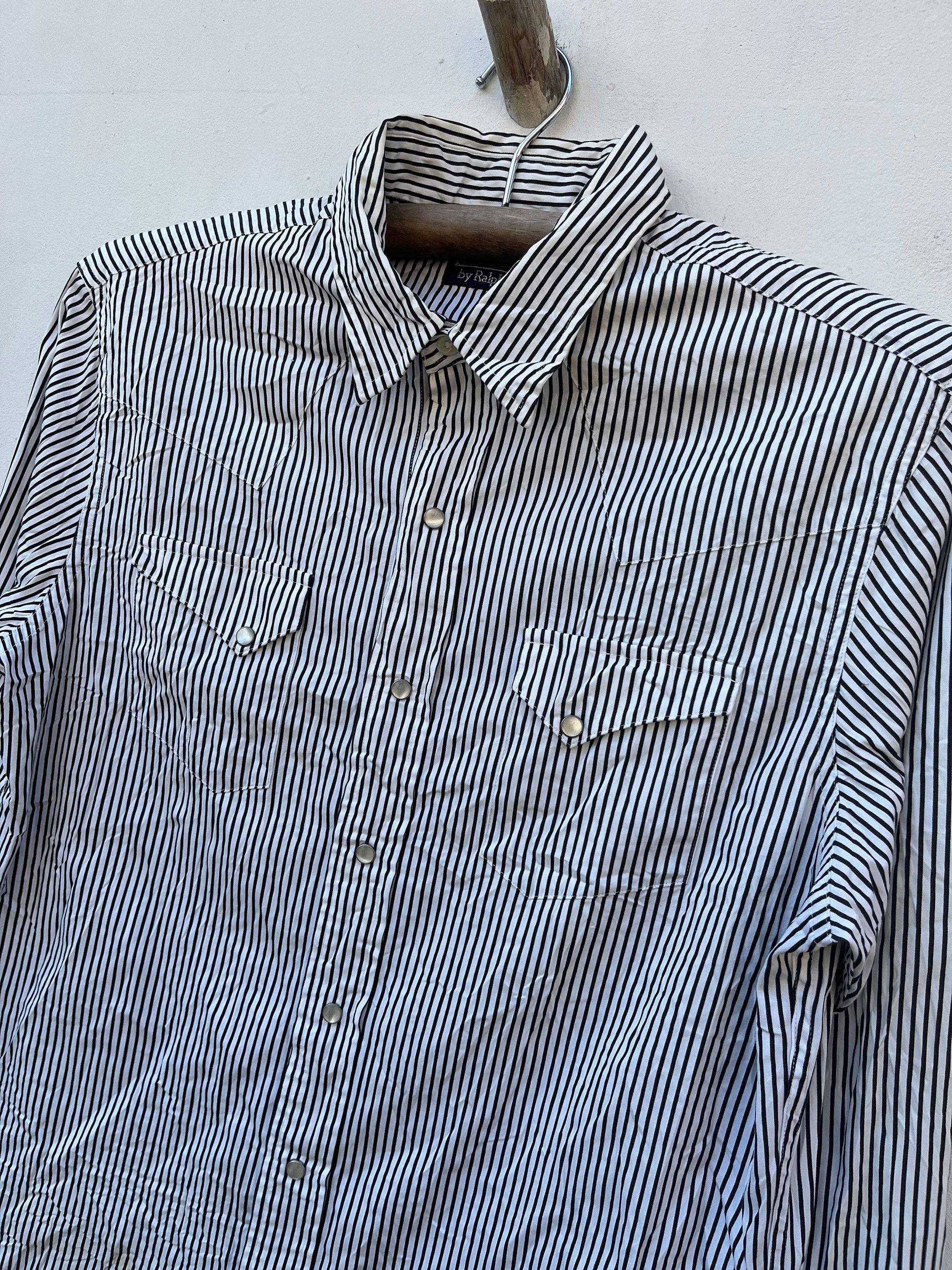 Polo Ralph Lauren Polo Ralph Lauren Vertical Striped Pearl Snap Western Shirt Size US L / EU 52-54 / 3 - 2 Thumbnail