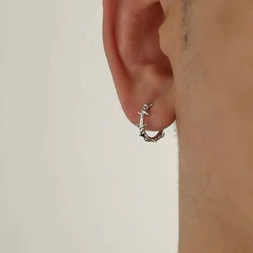 Jewelry 100%925 silver retro punk earrings Size ONE SIZE - 1 Thumbnail