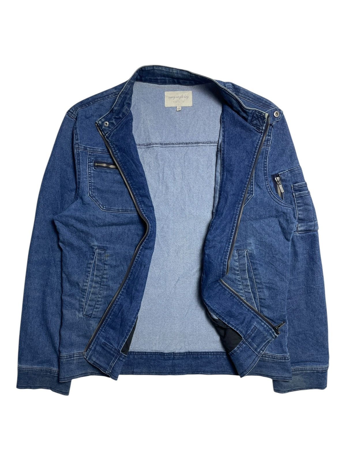 14th Addiction 2000’s Youtility - Bikers Soft Denim Jacket Size US L / EU 52-54 / 3 - 3 Thumbnail