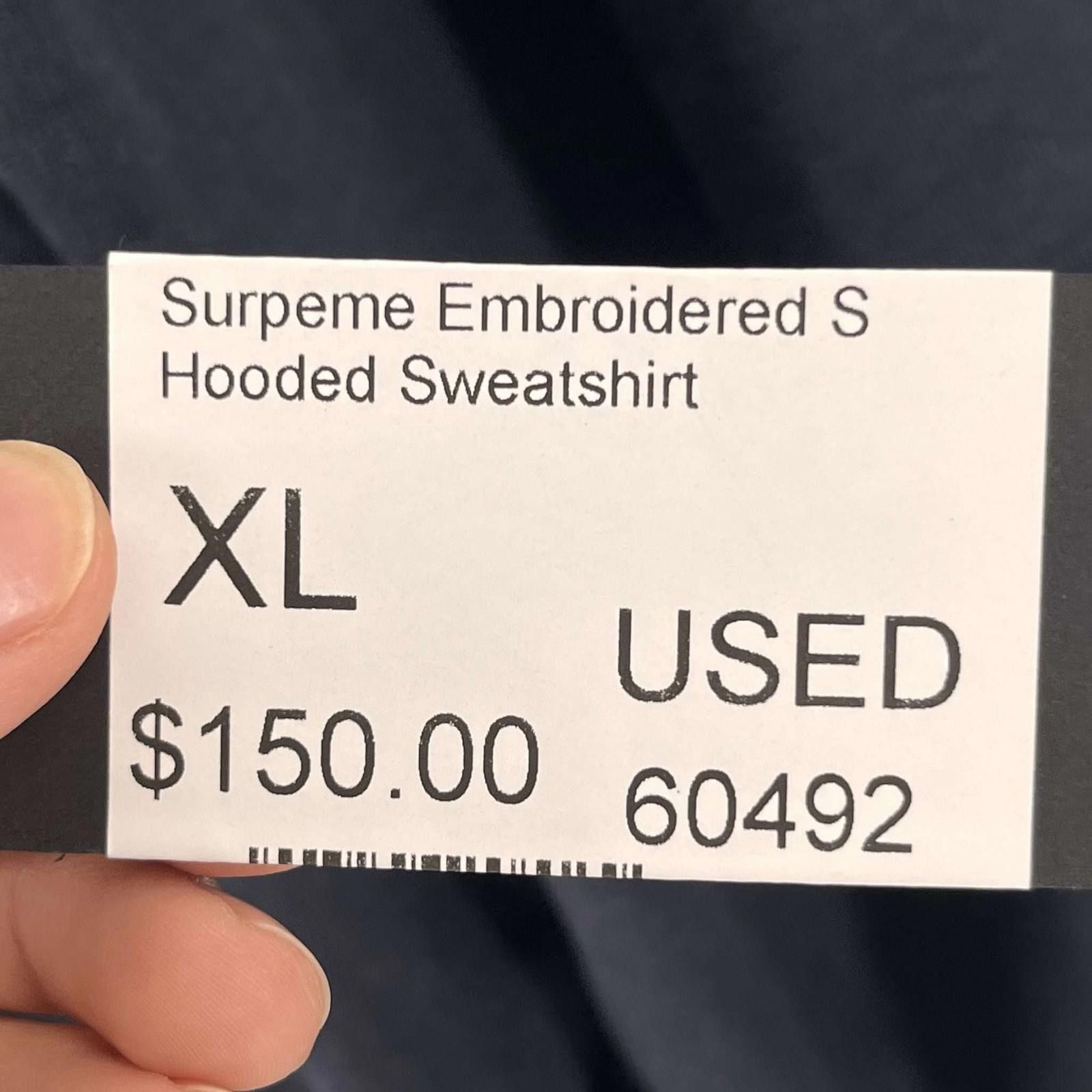Supreme Supreme Embroidered S Hooded Sweatshirt XL Used Size US XL / EU 56 / 4 - 11 Thumbnail