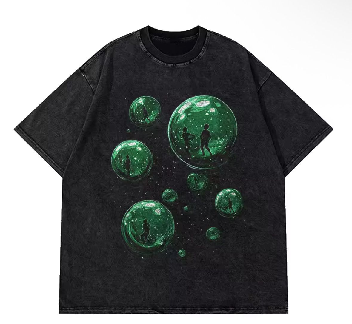 Japanese Brand Vintage Goth Time Fly Bubble Print Acid Washed T-Shirt Size US M / EU 48-50 / 2 - 1 Thumbnail