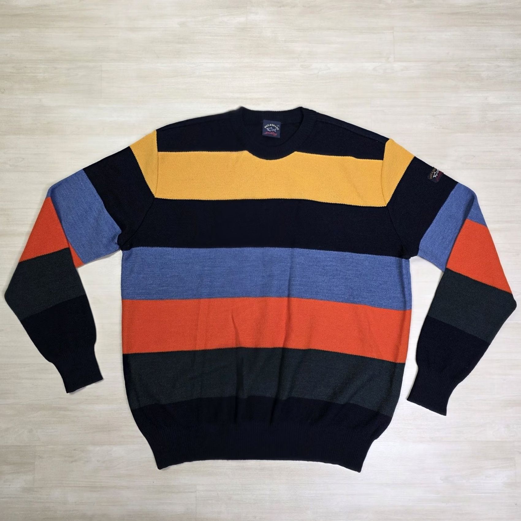 Paul & Shark Paul & Shark Yachting Crewneck Sweater Multi Color Striped Virgin Wool Size XXL Size US XXL / EU 58 / 5 - 2 Thumbnail