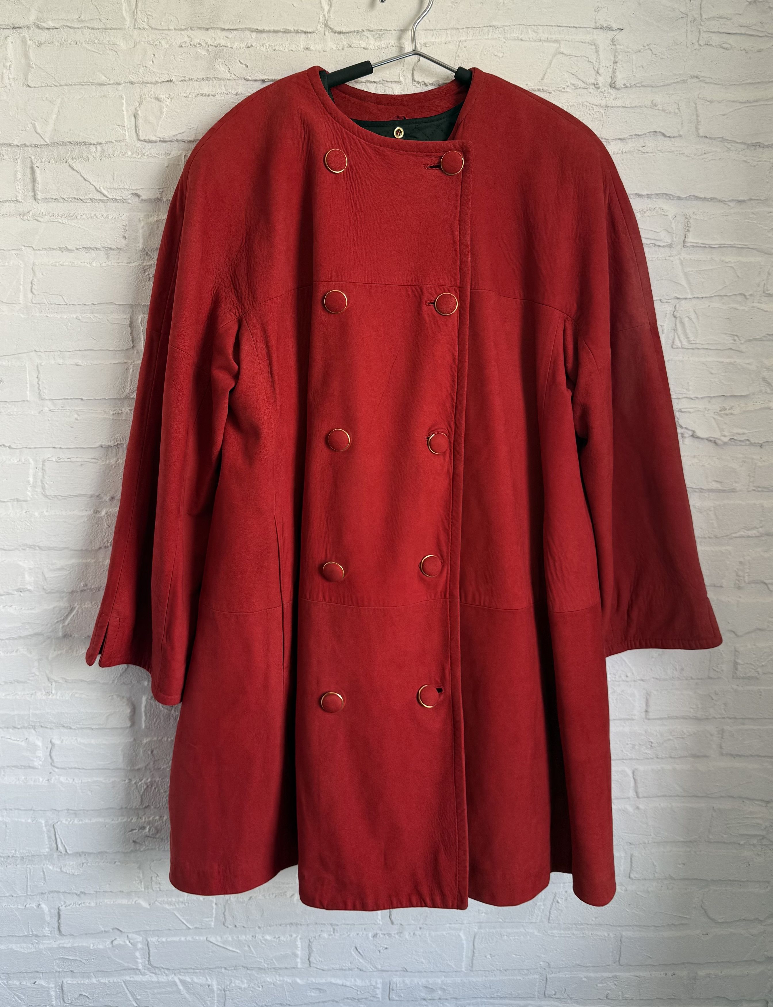 Gianfranco Ferre Vintage 80s Gianfranco Ferre red leather cape jacket Size ONE SIZE - 1 Thumbnail