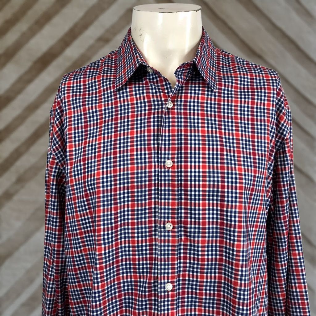 UNTUCKit UNTUCKit Shirt Plaid Long Sleeve Button-Down XX Large Red Blue Mens Regular Casual Workwear Made in USA Size US XXL / EU 58 / 5 - 1 Thumbnail