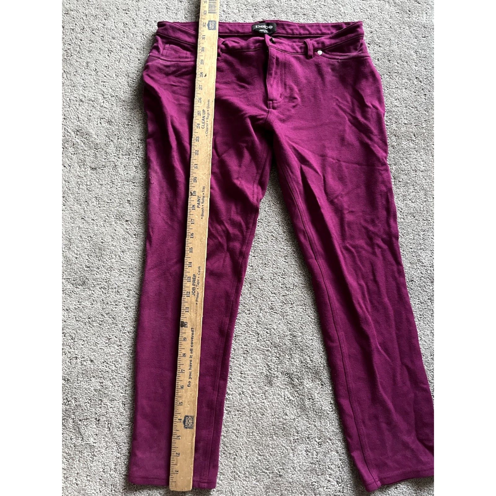Bebe VINTAGE Bebe Purple Skinny Pants Womens Large Zip Front Jegging Clothing Size 36" / US 14 / IT 50 - 7 Thumbnail
