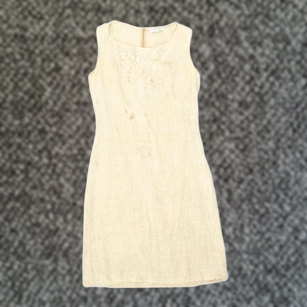 FLAX VINTAGE Womens Sheath Dress Medium Beige Flax IT 44 Size M / US 6-8 / IT 42-44 - 1 Thumbnail