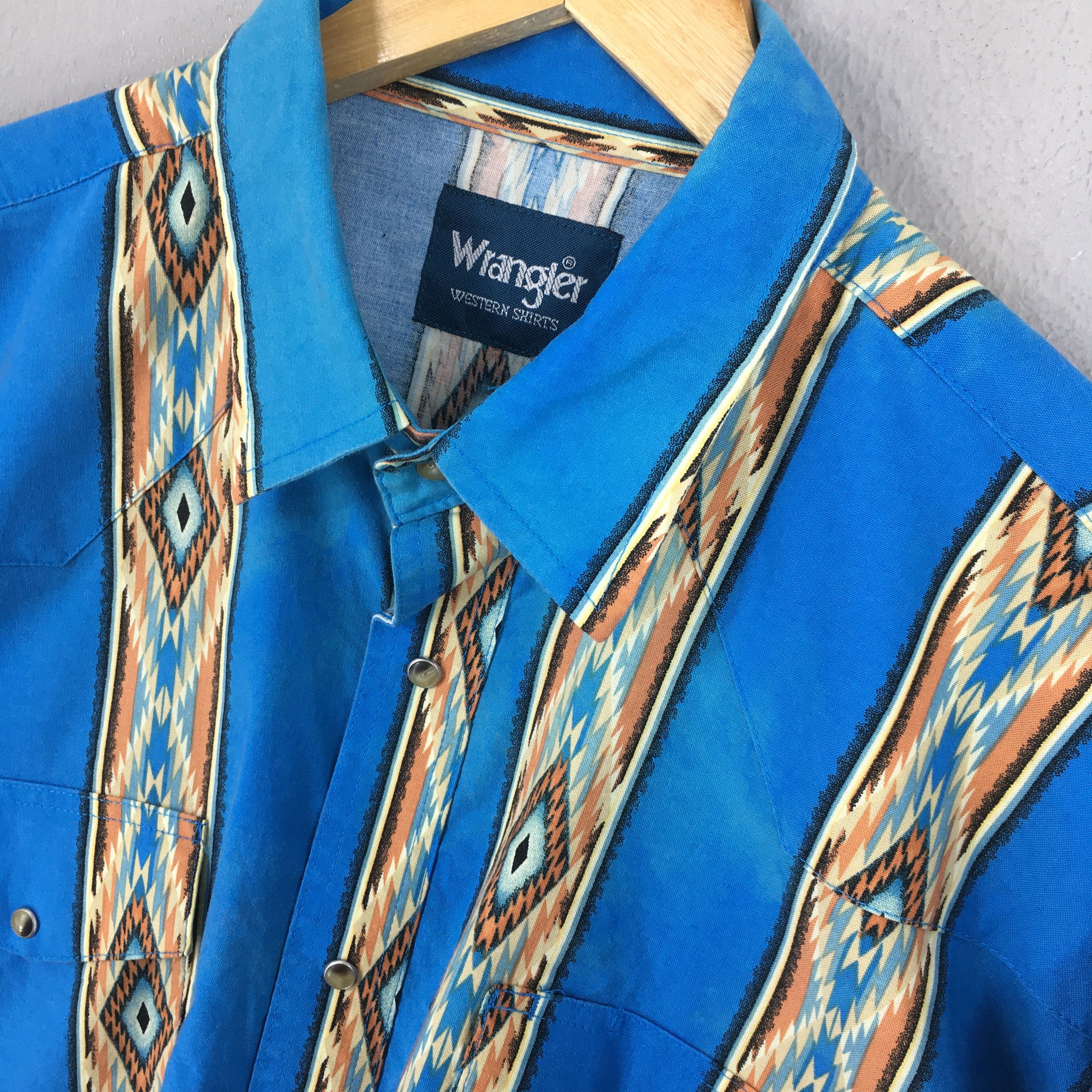 Wrangler Vintage 80s Wrangler Aztec Navajo Brushpopper Shirt 2XLarge Size US XXL / EU 58 / 5 - 6 Thumbnail