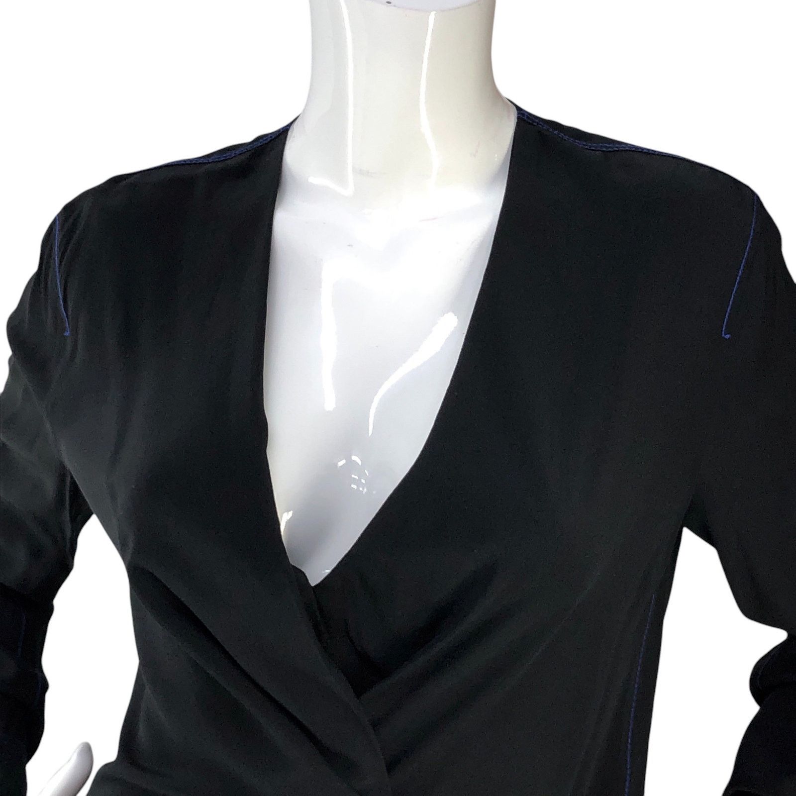 Rag & Bone Rag & Bone Size XS Wrap Top Long Sleeve V Neck Silk Black Size XS / US 0-2 / IT 36-38 - 2 Thumbnail