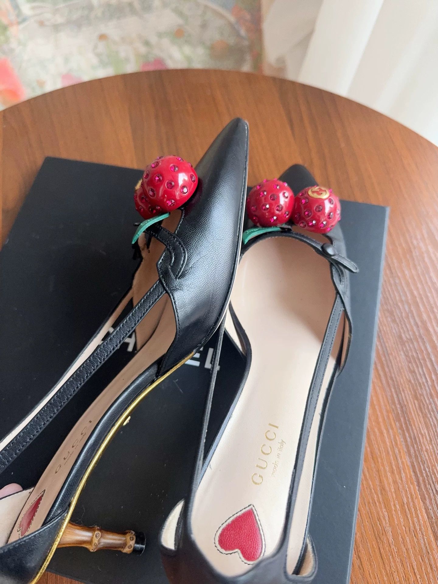 Gucci Gucci Cherry Bamboo Heel Sandals 38 95 New Size US 7 / IT 37 - 8 Thumbnail