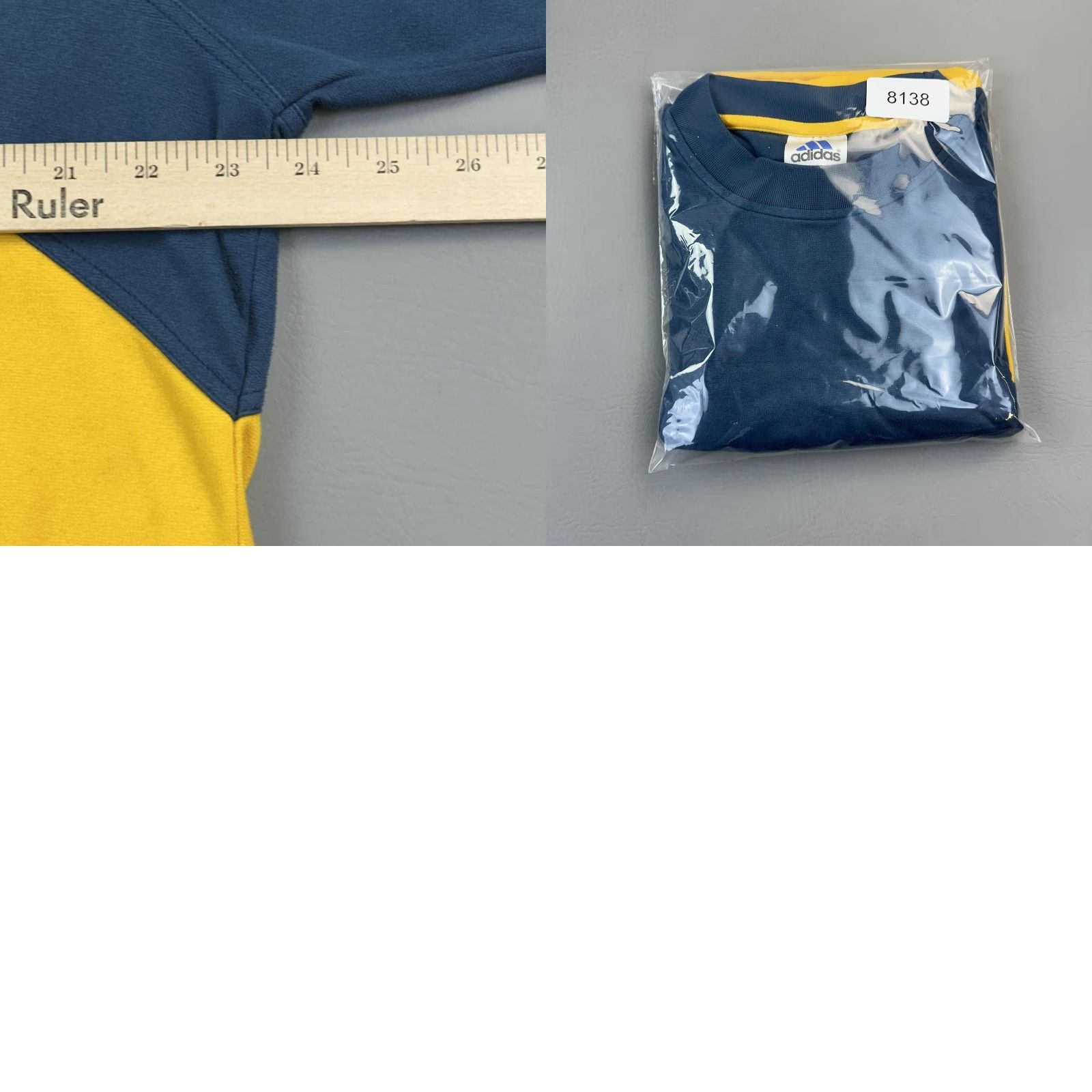 Adidas VINTAGE Adidas Shirt Mens Large Blue Yellow Terry Climalite Short Sleeve Tennis Size US L / EU 52-54 / 3 - 9 Thumbnail