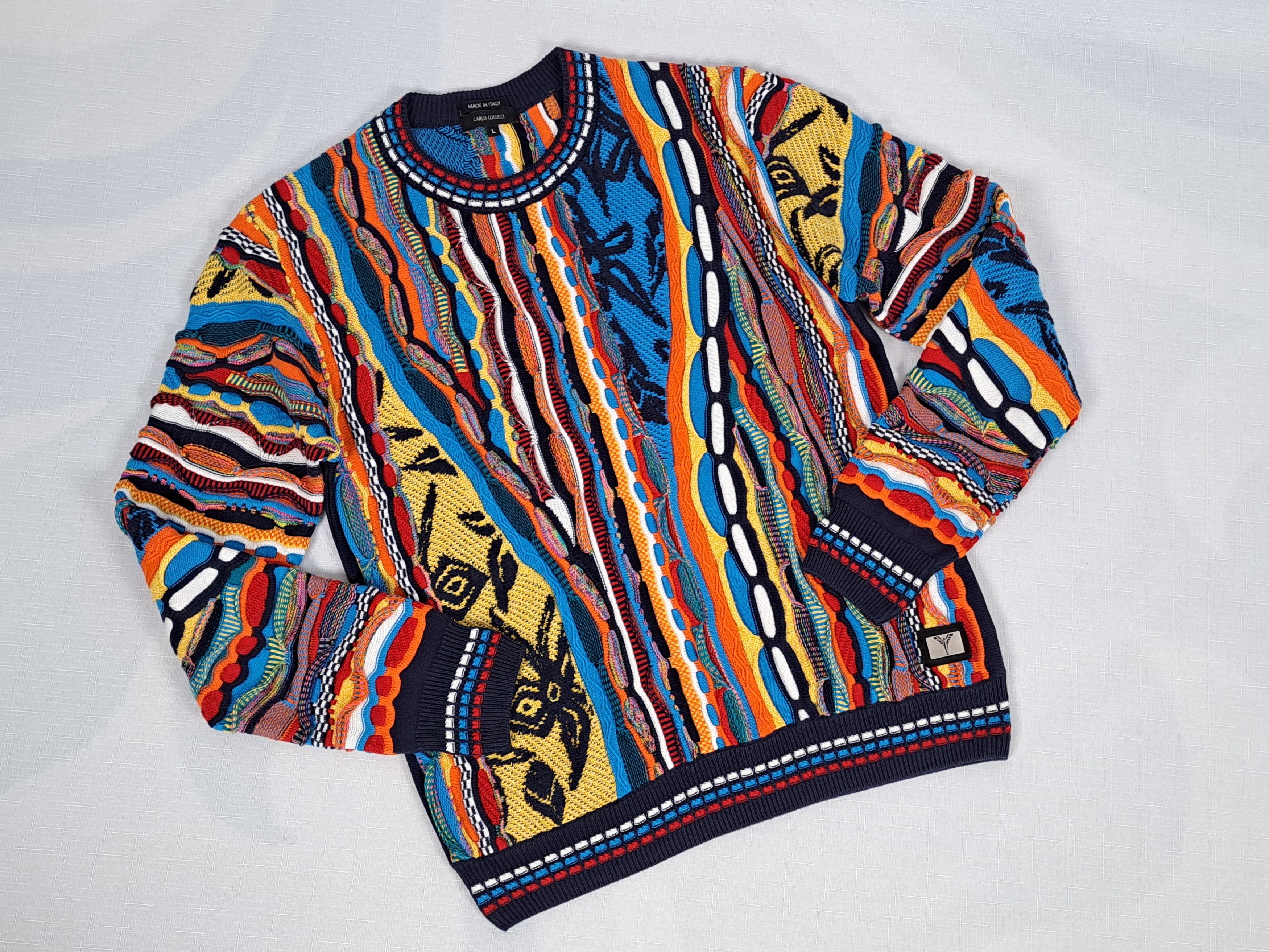 Carlo Colucci Carlo Colucci multicolor sweater Coogi style. Size L Size US L / EU 52-54 / 3 - 4 Thumbnail