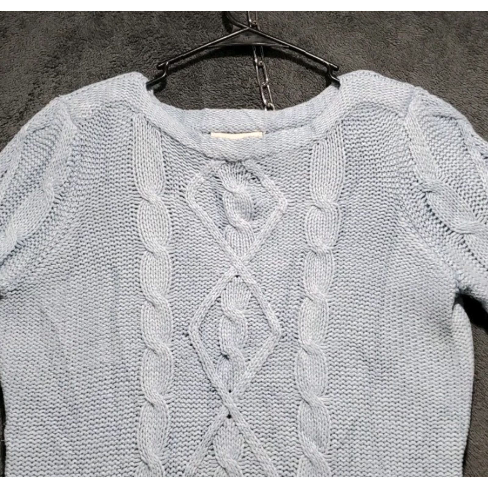 Vintage St. John's Bay Sweater Womens Cable Knit Pullover Long Sleeve Crew Neck Light Blue Size L Size L / US 10 / IT 46 - 2 Thumbnail