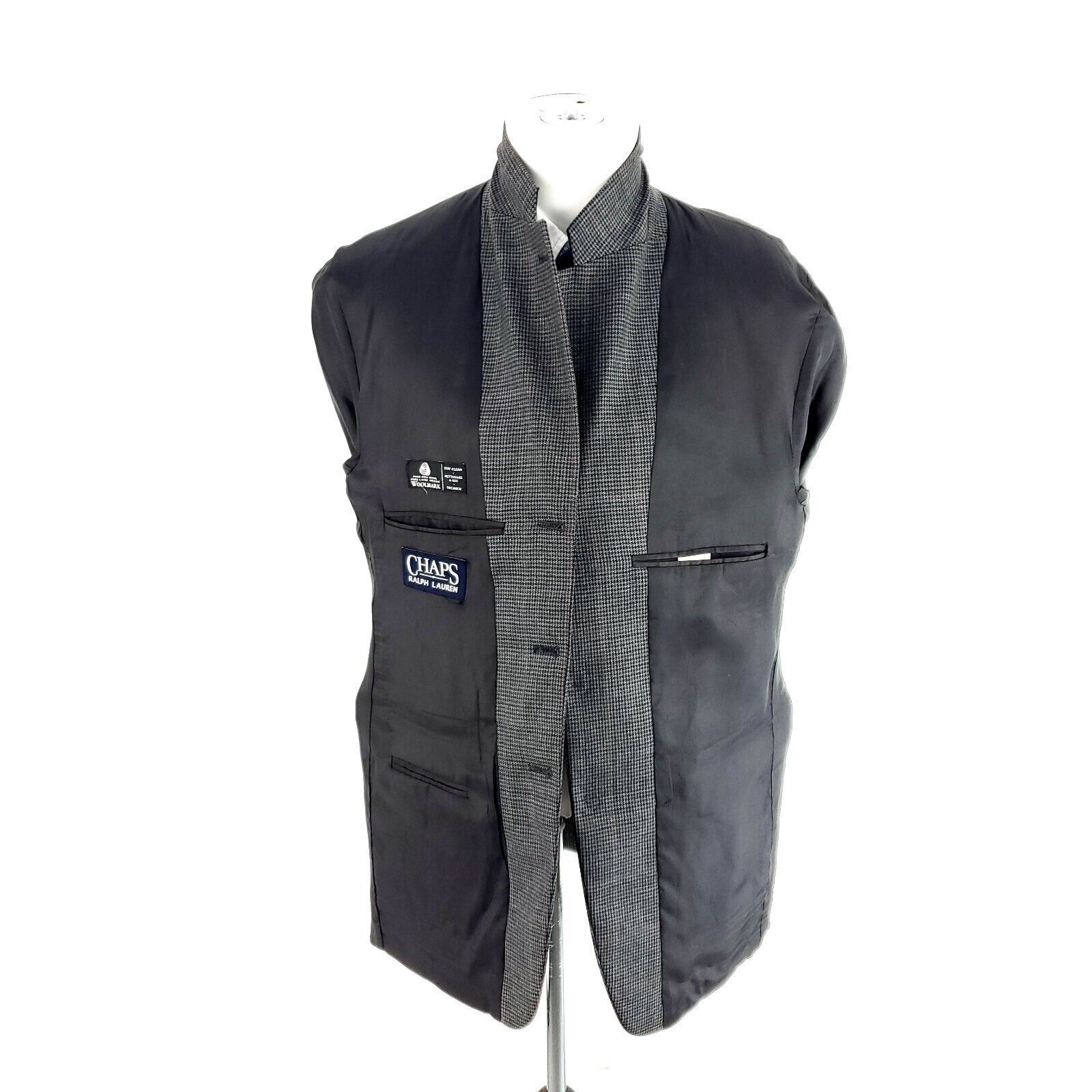 Chaps Chaps Ralph Lauren Wool 3 Button Sport Coat 40R Gray Black H Size 40R - 10 Thumbnail