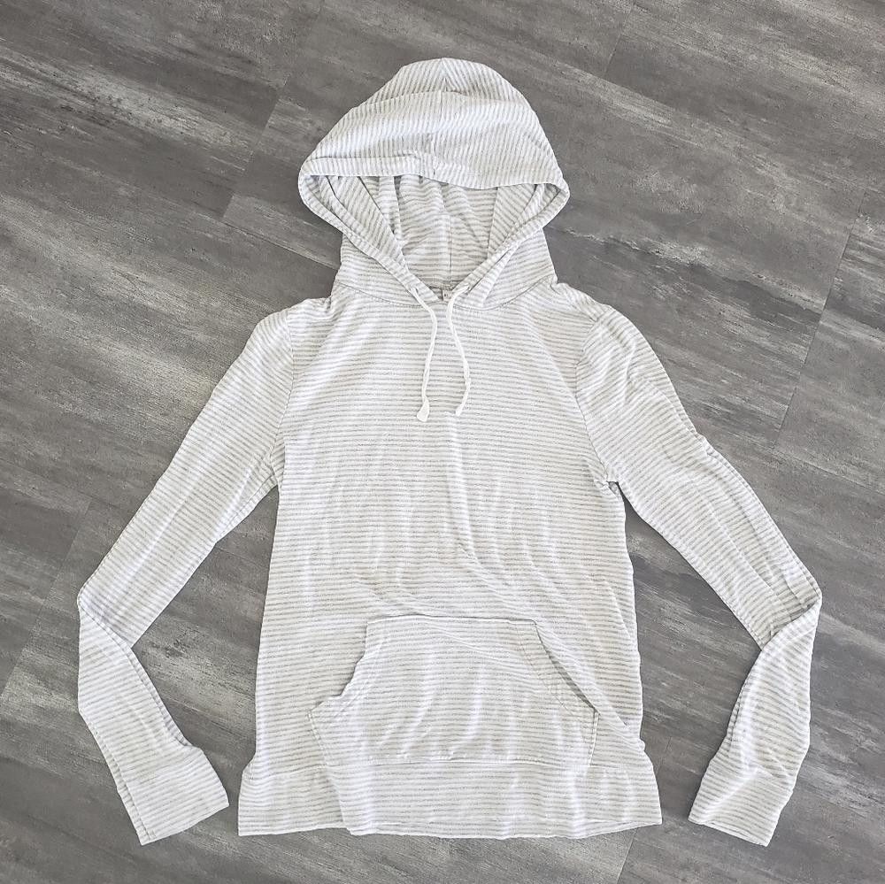 Old Navy White Grey Striped Old Navy Hoodie Size XS / US 0-2 / IT 36-38 - 1 Thumbnail