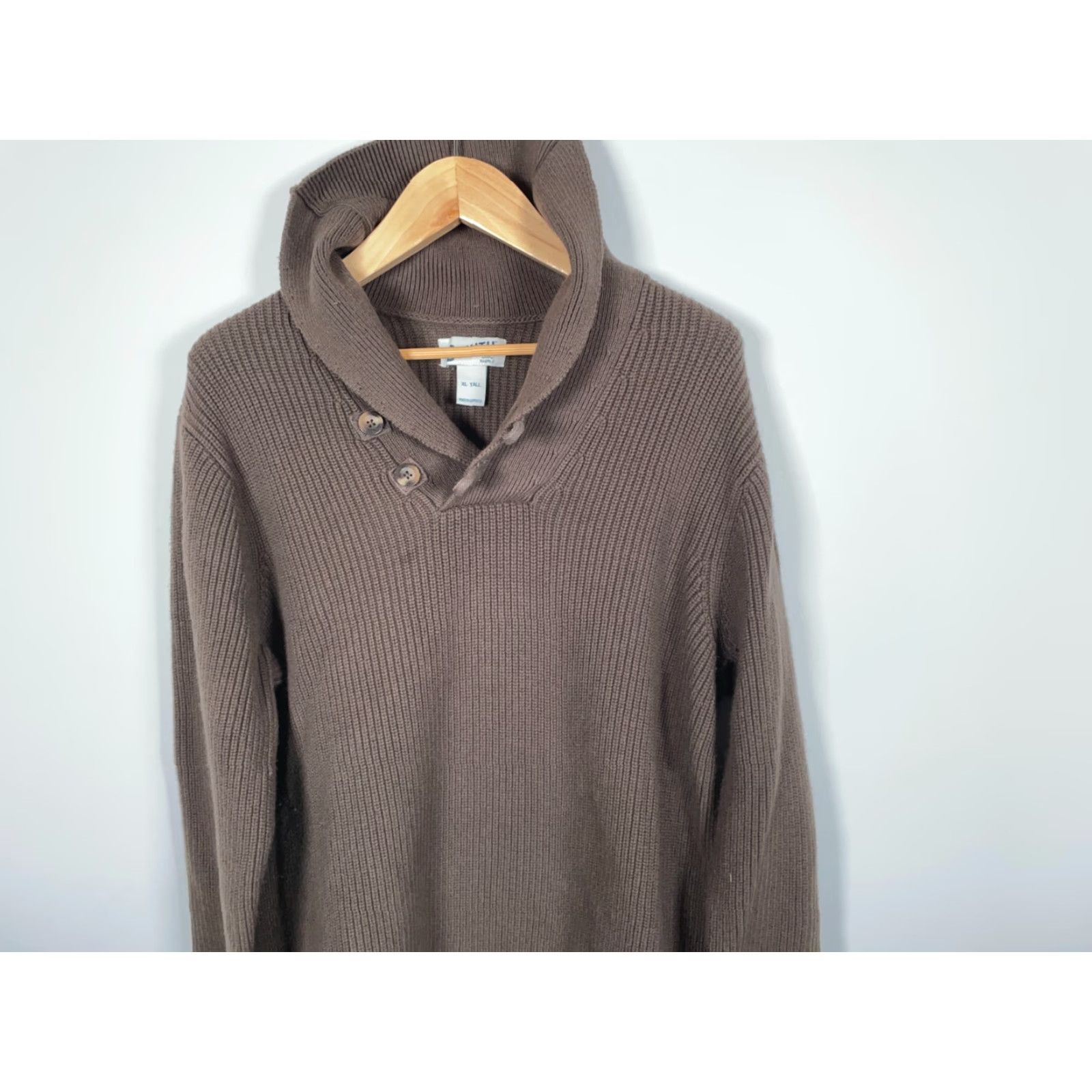 Vintage Duluth Brigadier Sweater Men's XL Tall Brown Cotton Wool Shawl Collar Heavy Knit Size US XL / EU 56 / 4 - 4 Thumbnail