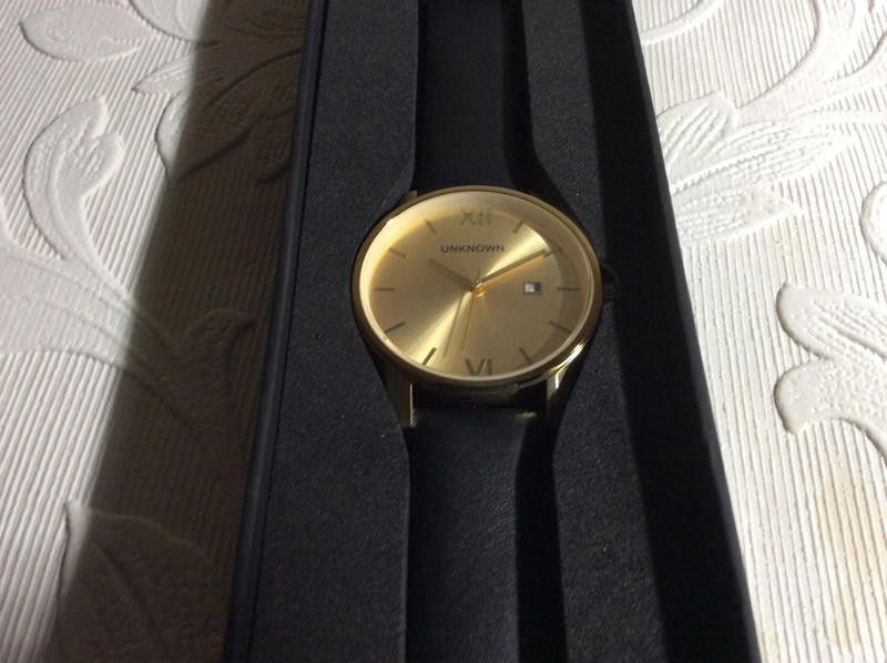 Designer Unknown gold dial black leather strap watch Size ONE SIZE - 3 Thumbnail