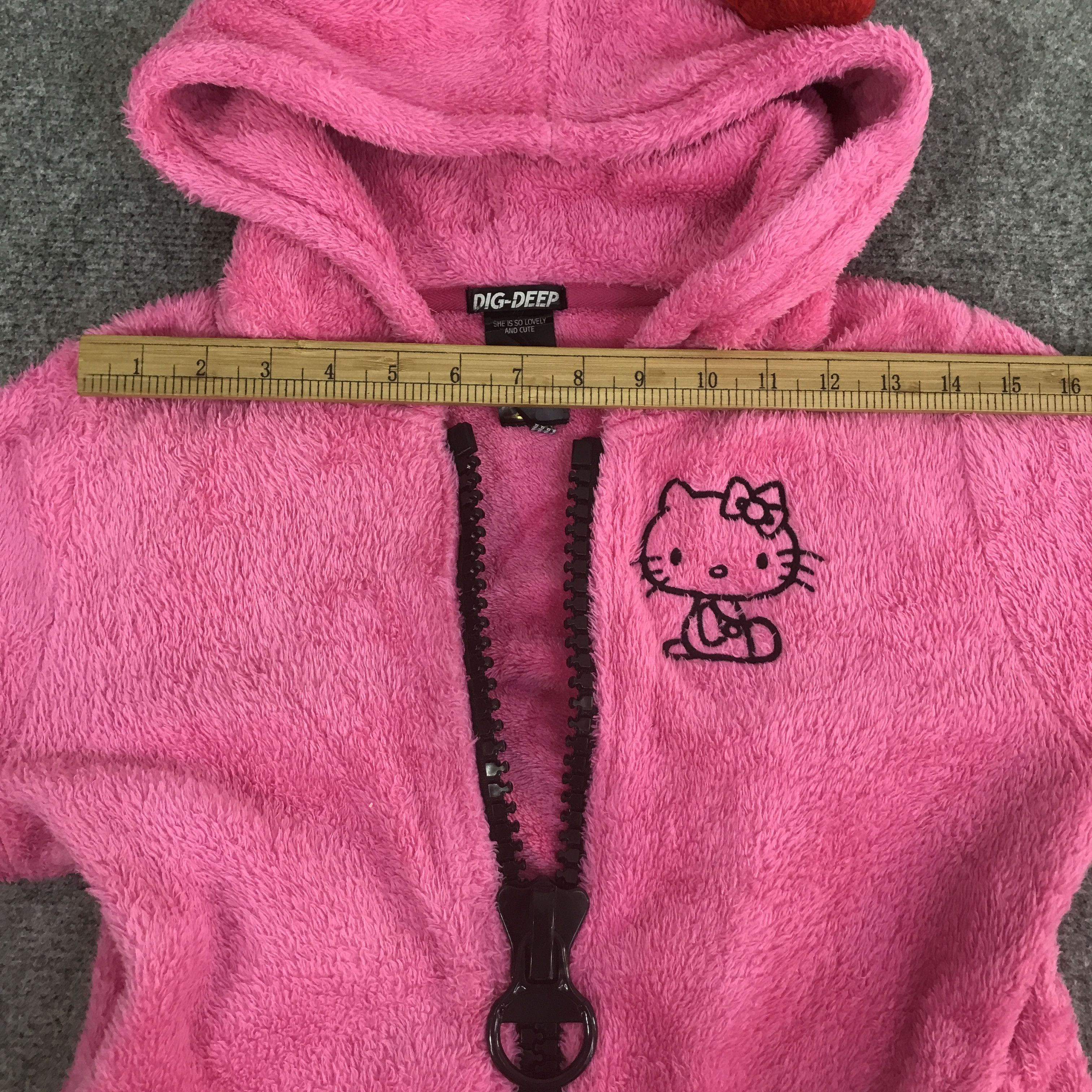 Japanese Brand HELLO KITTY SHERPA PINK HOODIE JACKET K127B9 Size L / US 10 / IT 46 - 5 Thumbnail