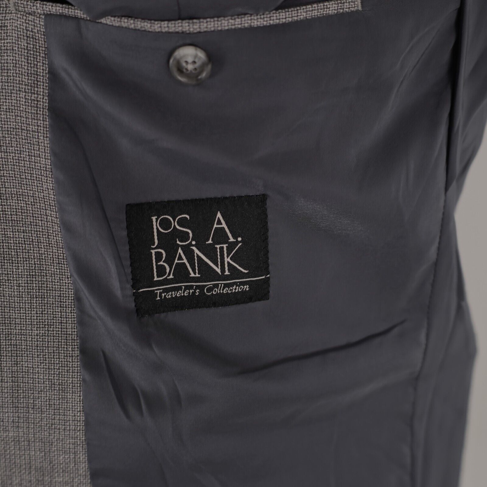 Jos. A. Bank Jos A Bank Traveler's Textured Wool Gray Basketweave 2 Butto Size 42R - 9 Thumbnail